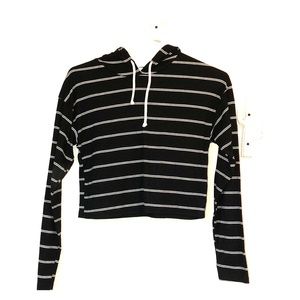 “ caution to the wind” Cropped hooded top